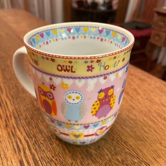 Multi-Colored Whimsical Owls Coffee Cup Mug by Creative Tops LTD - Picture 3 of 6
